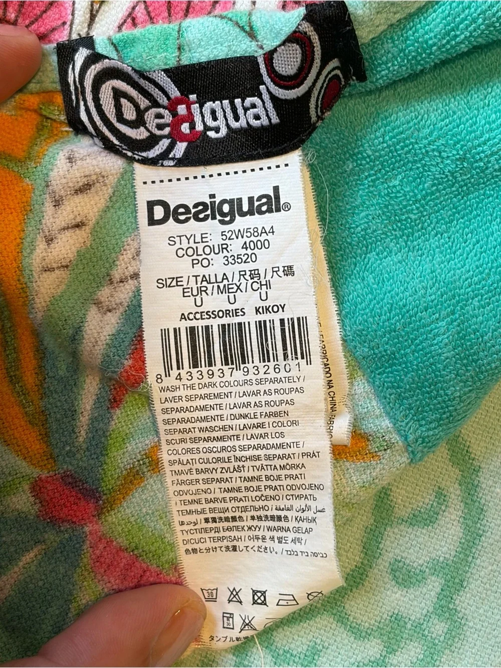 Desigual Spain Floral Medallion Multicolor Cotton Beach Towel Blanket